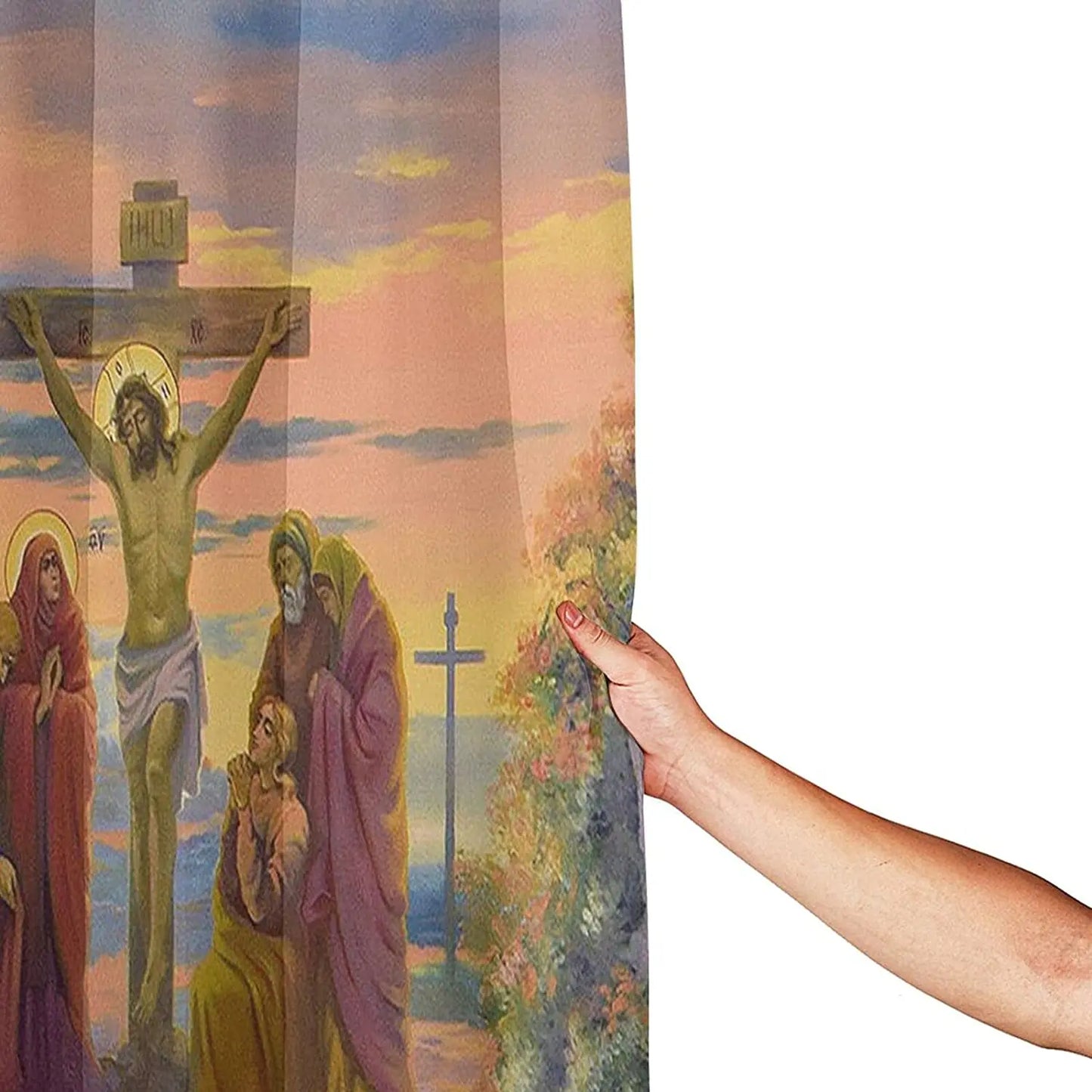 Bible Verse Shower Curtain Icon Painting