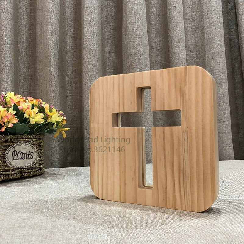 LED wooden cross