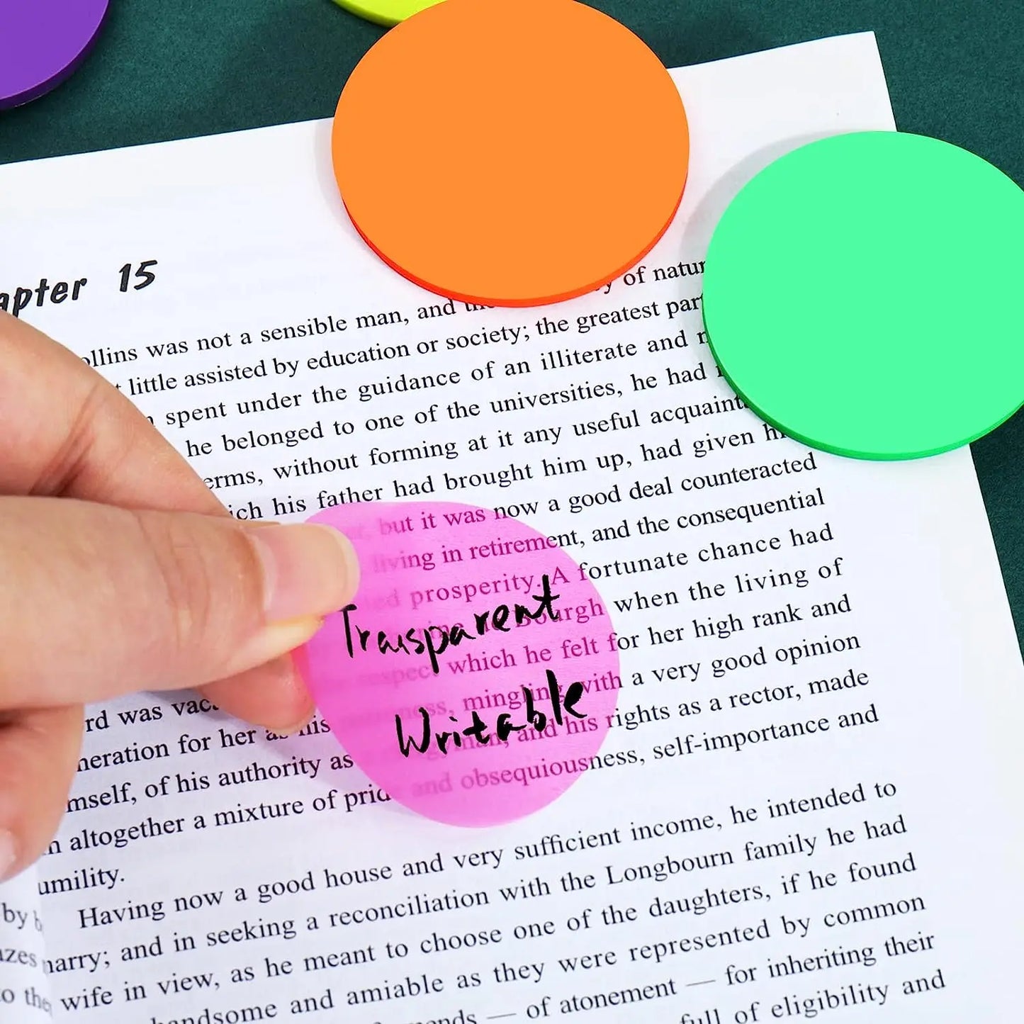 160pcs Round Transparent Waterproof Adhesive Dots Transparent Sticky Notes Markers