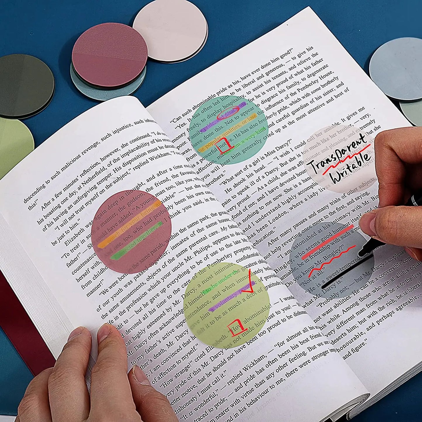 160pcs Round Transparent Waterproof Adhesive Dots Transparent Sticky Notes Markers