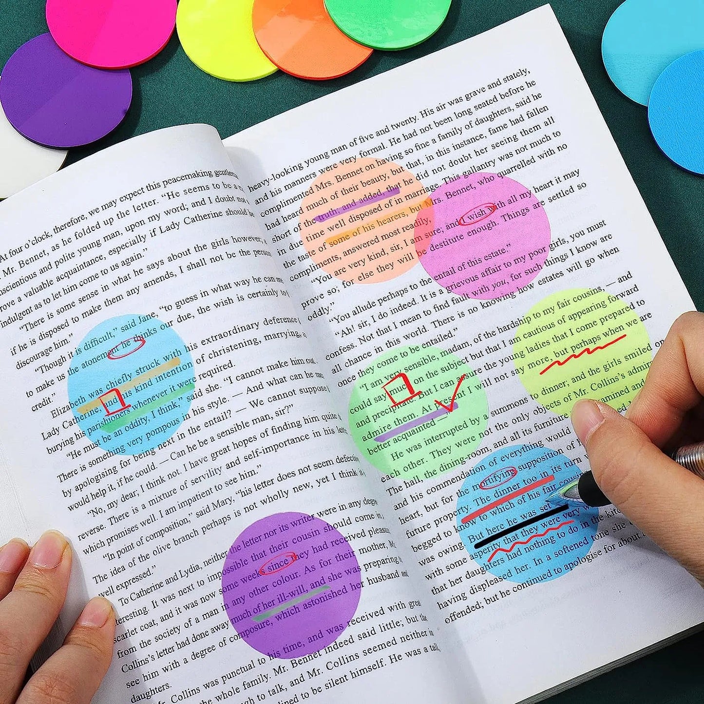 160pcs Round Transparent Waterproof Adhesive Dots Transparent Sticky Notes Markers